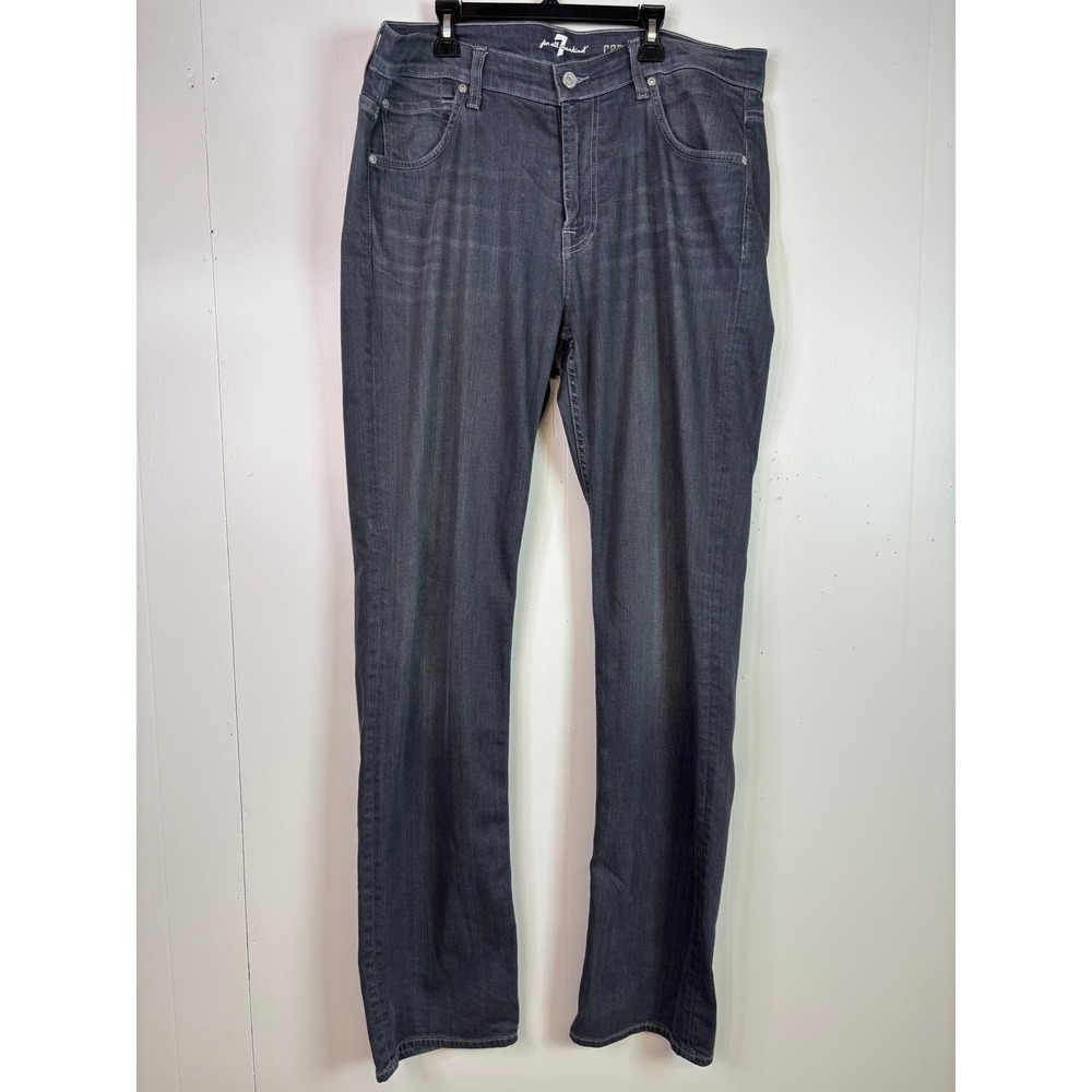 7 For All Mankind Carson Jeans 36 Gray Straight Leg 36x34 Mens